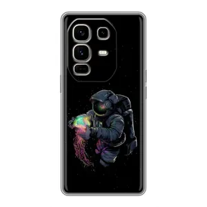 Силиконовый Чехол с принтом "Космонавты" на Infinix Note 50 Pro Plus (В руках земля)