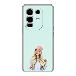 Силиконовый Чехол на Infinix Note 50 Pro Plus с картинкой Стильных Девушек (В шапке)