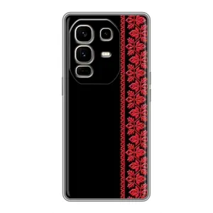 Силіконовый Чохол на Infinix Note 50 Pro Plus з картинкой Вишиванки (Вишиванка на чорному)