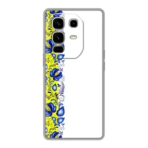 Силіконовый Чохол на Infinix Note 50 Pro Plus з картинкой Вишиванки (Жовто-біла вишиванка)