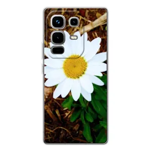 Чехол с ромашками на Infinix Note 50 Pro (Белая ромашка)
