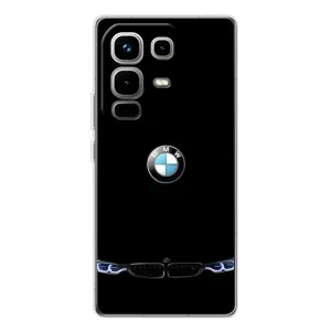 Силиконовый бампер с картинкой машины на Infinix Note 50 Pro (Черный BMW)
