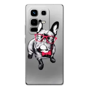 Чехол (ТПУ) Милые собачки для Infinix Note 50 Pro (Бульдог в очках)