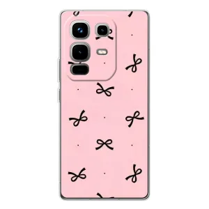 Чехол банты для Infinix Note 50 Pro (Черные бантики)