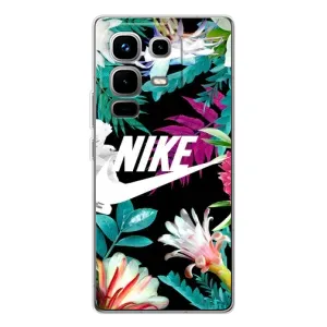 Силиконовый Чехол на Infinix Note 50 Pro с картинкой Nike (Цветочный Nike)