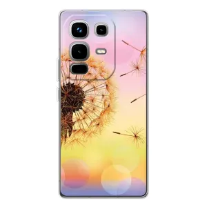 Силиконовый Чехол с одуванчиками на Infinix Note 50 Pro (Цветок-одуванчик)