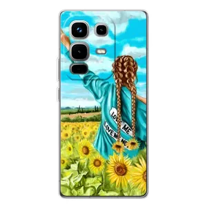 Чохол Стильні дівчата на Infinix Note 50 Pro (Дівчина на полі)