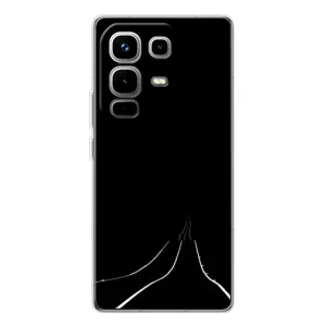 Чехол с картинками на черном фоне для Infinix Note 50 Pro (Дорога)