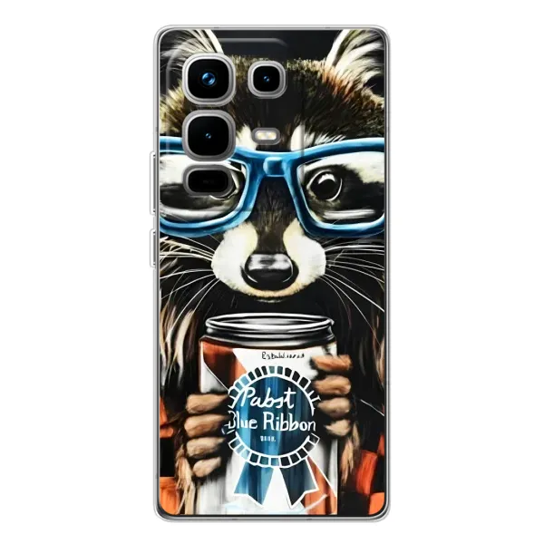 Чехол с рисунком «Енот в очках» для Infinix Note 50 Pro Чехол с рисунком «Енот в очках» для Infinix Note 50 Pro