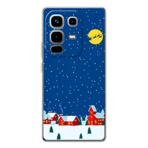 Силиконовый бампер на рождество для Infinix Note 50 Pro (Город в снегу)