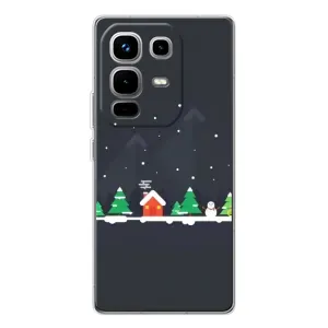 Силиконовый бампер на рождество для Infinix Note 50 Pro (Город зимний)