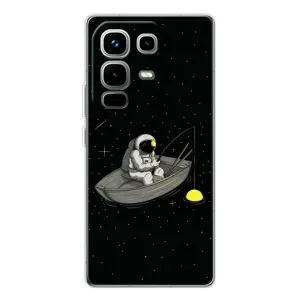 Силиконовый Чехол с принтом "Космонавты" на Infinix Note 50 Pro (Космонавт на рыбалке)