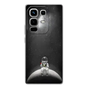 Силиконовый Чехол с принтом "Космонавты" на Infinix Note 50 Pro (Космонавт романтик)