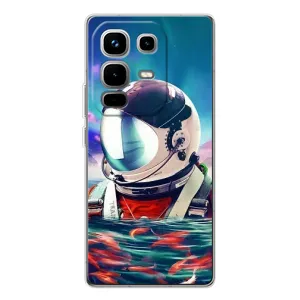 Силиконовый Чехол с принтом "Космонавты" на Infinix Note 50 Pro (Космонавт в воде)