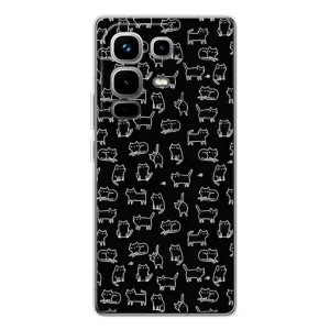 Чехол на тематику: Коты для Infinix Note 50 Pro (Котики на черном)