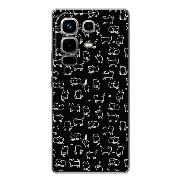 Чехол с рисунком «Котики на черном» для Infinix Note 50 Pro Чехол с рисунком «Котики на черном» для Infinix Note 50 Pro