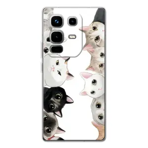 Силиконовый чехол с котиком для Infinix Note 50 Pro (Коты)