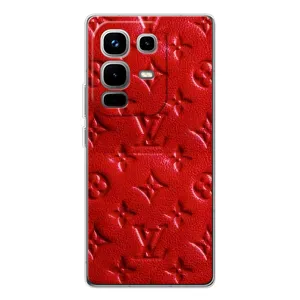 Текстурний Чохол Louis Vuitton для Ноут 50 Про (Червоний ЛВ)