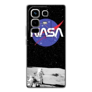 Силиконовый бампер с принтом "Наса" на Infinix Note 50 Pro (Nasa на луне)