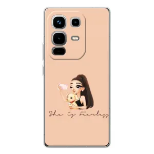 Силіконовый Чохол на Infinix Note 50 Pro з картинкой Модных девушек (З собакою)