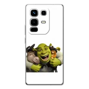 Друкований чохол з принтом Шрек для Infinix Note 50 Pro (Шрек осел і кіт)