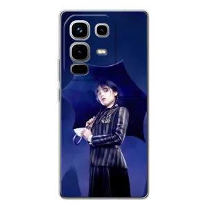 Чохол з картинкою Венсдей на Infinix Note 50 Pro (Венсдей з парасолькою)
