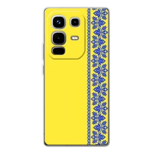 Силіконовый Чохол на Infinix Note 50 Pro (Вишиванка на жовтому фоні)