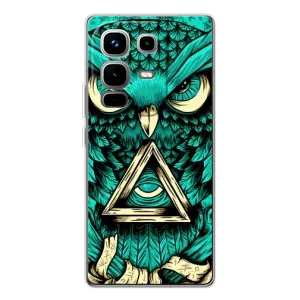 Чехлы с принтом СОВЫ для Infinix Note 50 Pro (Зеленая сова)