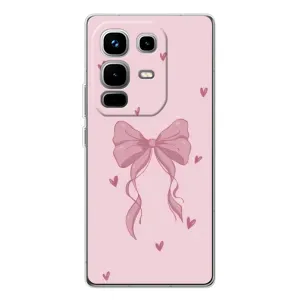 Чехол банты для Infinix Note 50 (Бант на розовом)