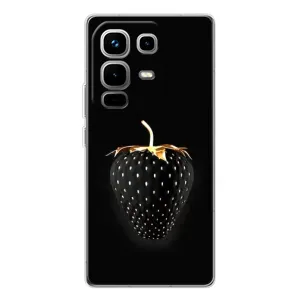 Чехол с изображением вкусной еды для Infinix Note 50 (Чёрная клубника)