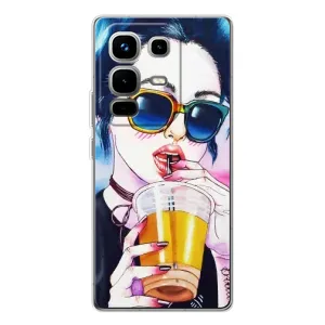 Чехол с картинкой Модные Девчонки Infinix Note 50 (Девушка с коктейлем)