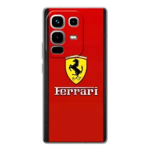 Силиконовый бампер с картинкой машины на Infinix Note 50 (Ferrari Logo)