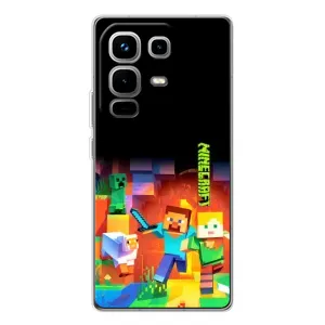 Чехлы для Infinix Note 50 (Персонажи Майн Крафт) (Герой Майнкрафт)