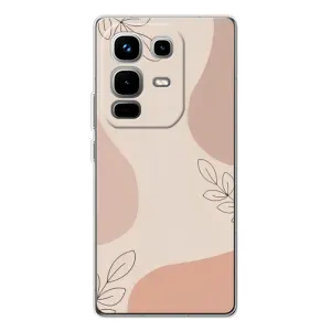 Чехол цветочный дизайн для Infinix Note 50 (Коричневый фон)