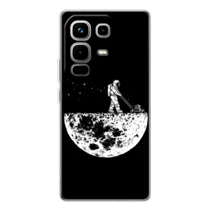 Силиконовый Чехол с принтом "Космонавты" на Infinix Note 50 (Космонавт)
