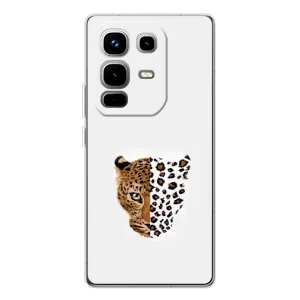 Чехол с леопардовым принтом на Infinix Note 50 (Леопард на белом)