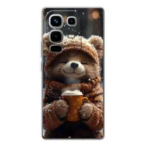 Друкований чохол 'Звірята з кавою' для Infinix Note 50 (Ведмедик з кавою)