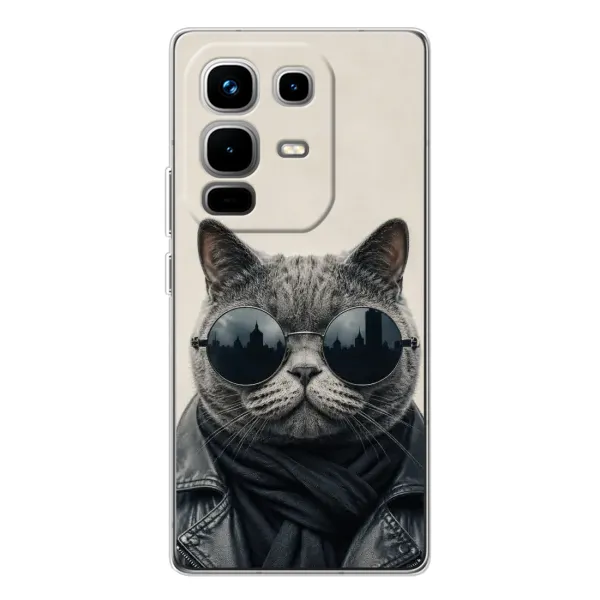 Чехол с рисунком «Модный кот» для Infinix Note 50