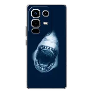 Силіконовий бампер з картинкою звірів для Infinix Note 50 (Пащу Акули)