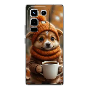 Друкований чохол 'Звірята з кавою' для Infinix Note 50 (Песик з кавою)