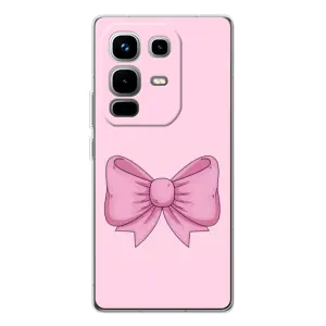 Чехол банты для Infinix Note 50 (Розовый бантик)