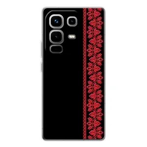 Силіконовый Чохол на Infinix Note 50 з картинкой Вишиванки (Вишиванка на чорному)