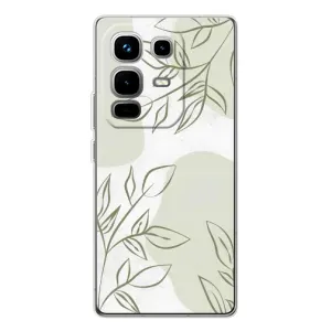 Чехол цветочный дизайн для Infinix Note 50 (Зелёный дизайн)