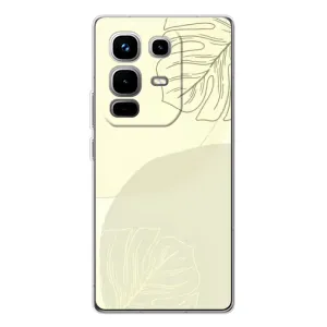 Чехол цветочный дизайн для Infinix Note 50 (Зелёный фон)