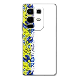 Силіконовый Чохол на Infinix Note 50 з картинкой Вишиванки (Жовто-біла вишиванка)