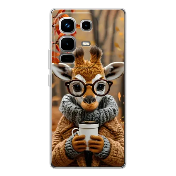 Чехол с рисунком «Жираф с кофе» для Infinix Note 50 Чехол с рисунком «Жираф с кофе» для Infinix Note 50