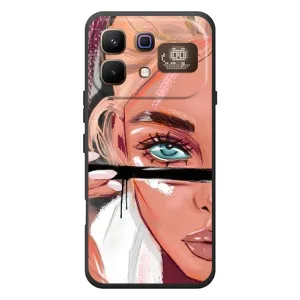 Силіконовый Чохол на Infinix Note 60 Pro з картинкой Модных девушек (Дівчина та вії)