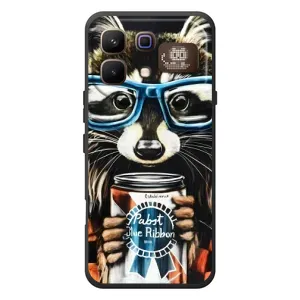 Силиконовый Чехол с Енотами на Infinix Note 60 Pro (Енот в очках)