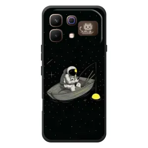 Силиконовый Чехол с принтом "Космонавты" на Infinix Note 60 Pro (Космонавт на рыбалке)