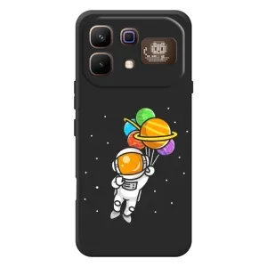 Силиконовый Чехол с принтом "Космонавты" на Infinix Note 60 Pro (Космонавт с шариками)